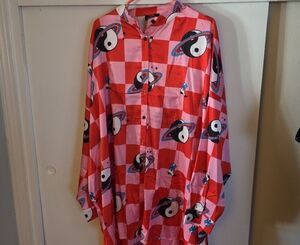 Dressed in LALA Red and Pink Planet Tunic